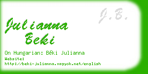 julianna beki business card
